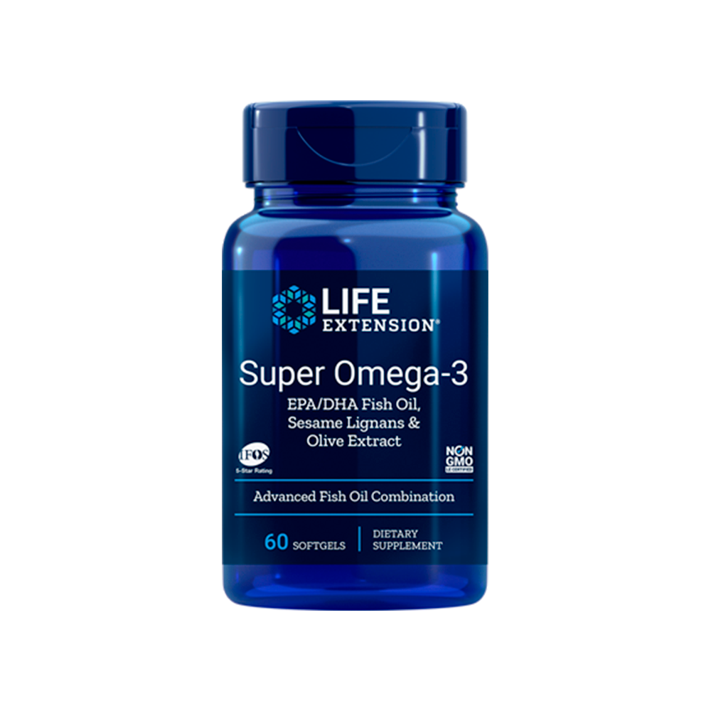 Super Omega-3 EPA/DHA Fish Oil, Sesame Lignans & Olive Extract softgels