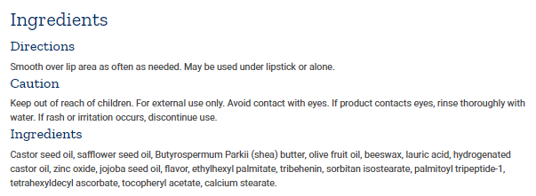 Tabela Nutricional Vitamin C Lip Rejuvenator