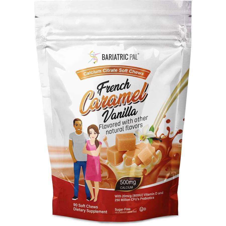 BariatricPal Sugar-Free Calcium Citrate Soft Chews 500mg with Probiotics Vanilla Caramel
