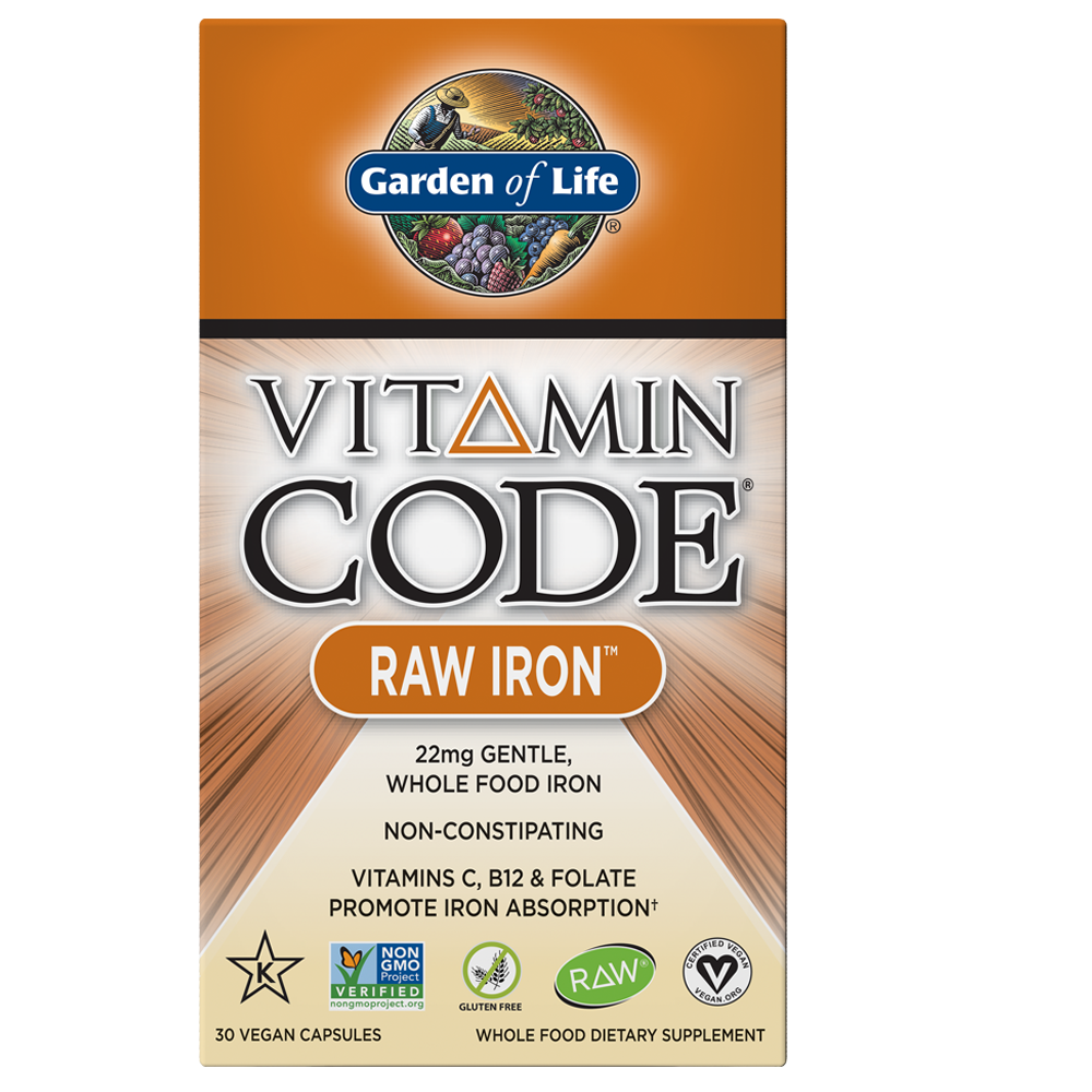 Vitamin Code® RAW Iron 30 Vegan Capsules