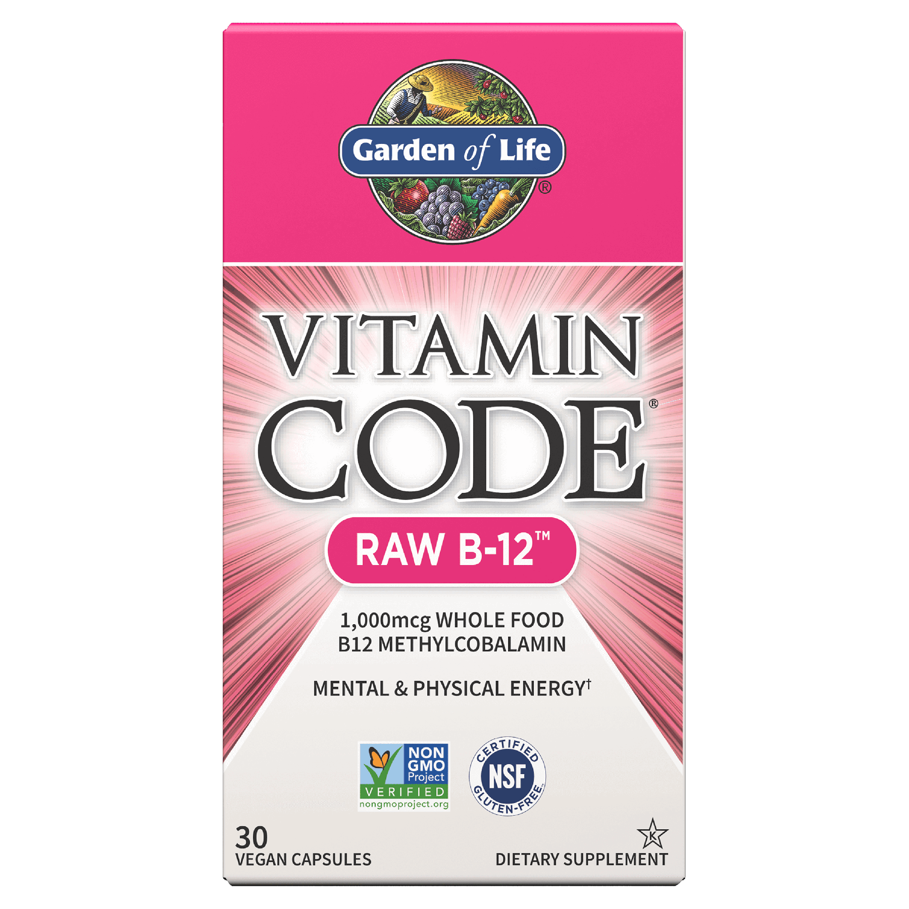 Vitamin Code RAW B-12 1,000 mcg - 30 Vegan Capsules