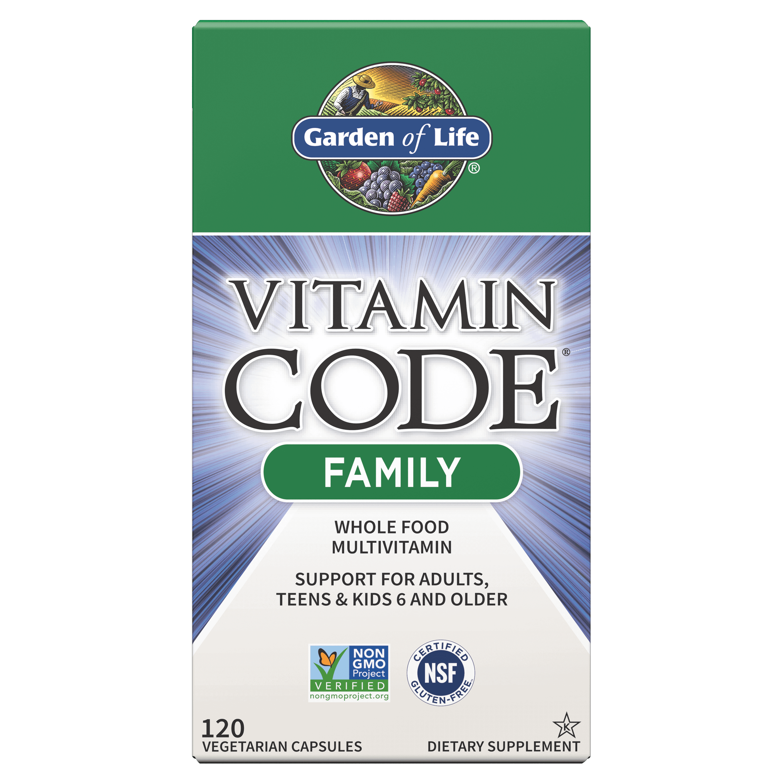 Vitamin Code Family Multivitamin 120 Vegetarian Capsules