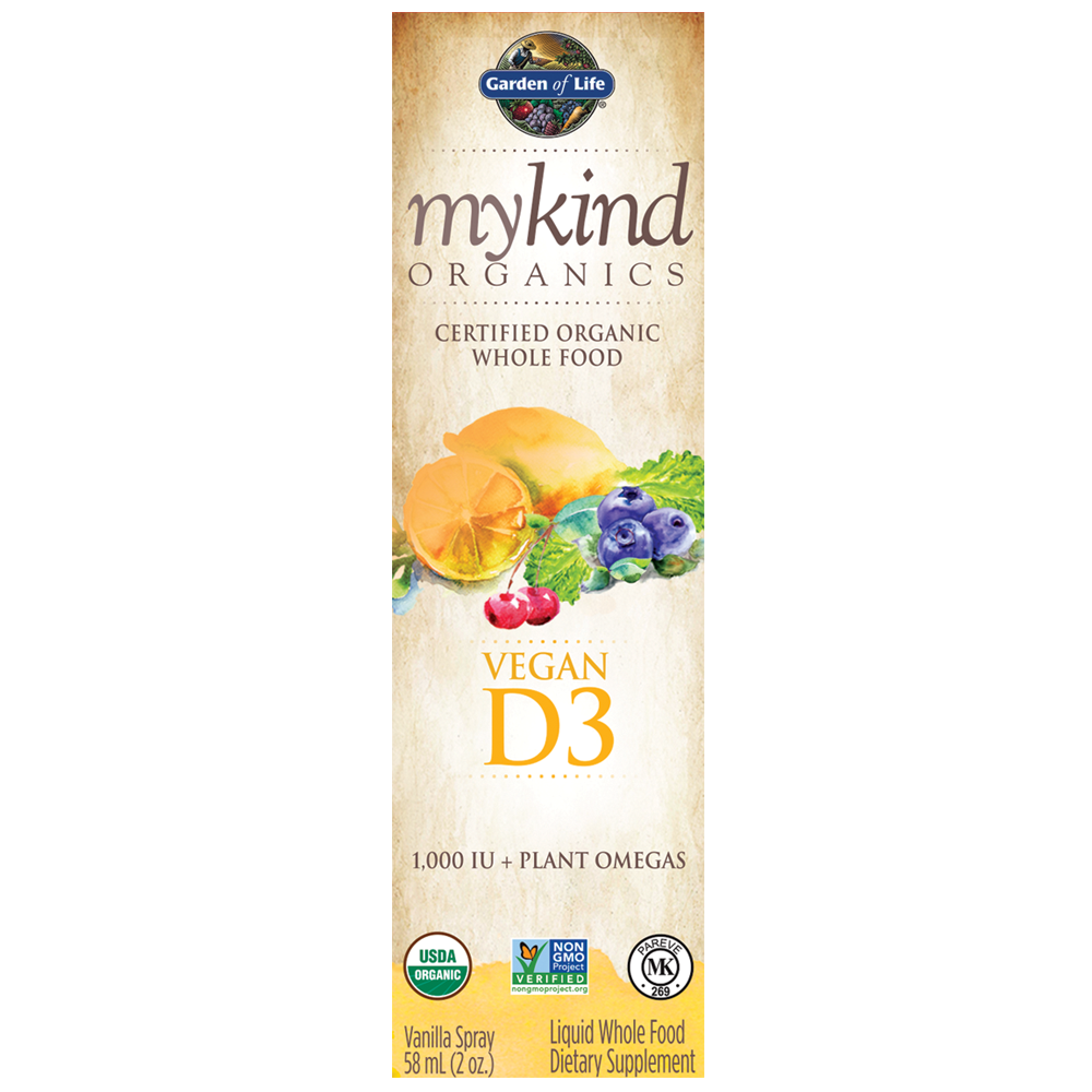 mykind Organics Vegan D3 Organic Spray Vanilla - 2 fl oz (58mL) 1000 IU