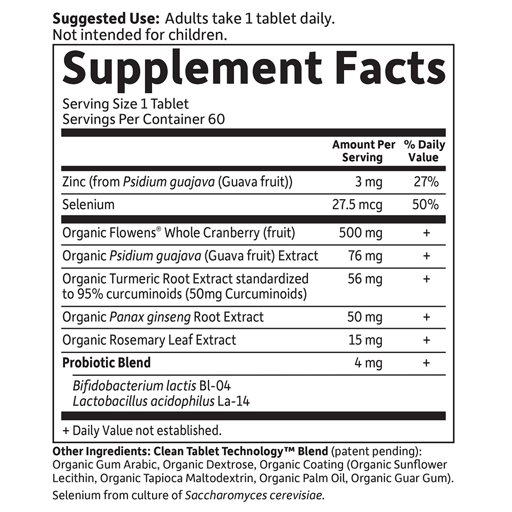 Tabela Nutricional Mykind Organics Prostate Herbal Support