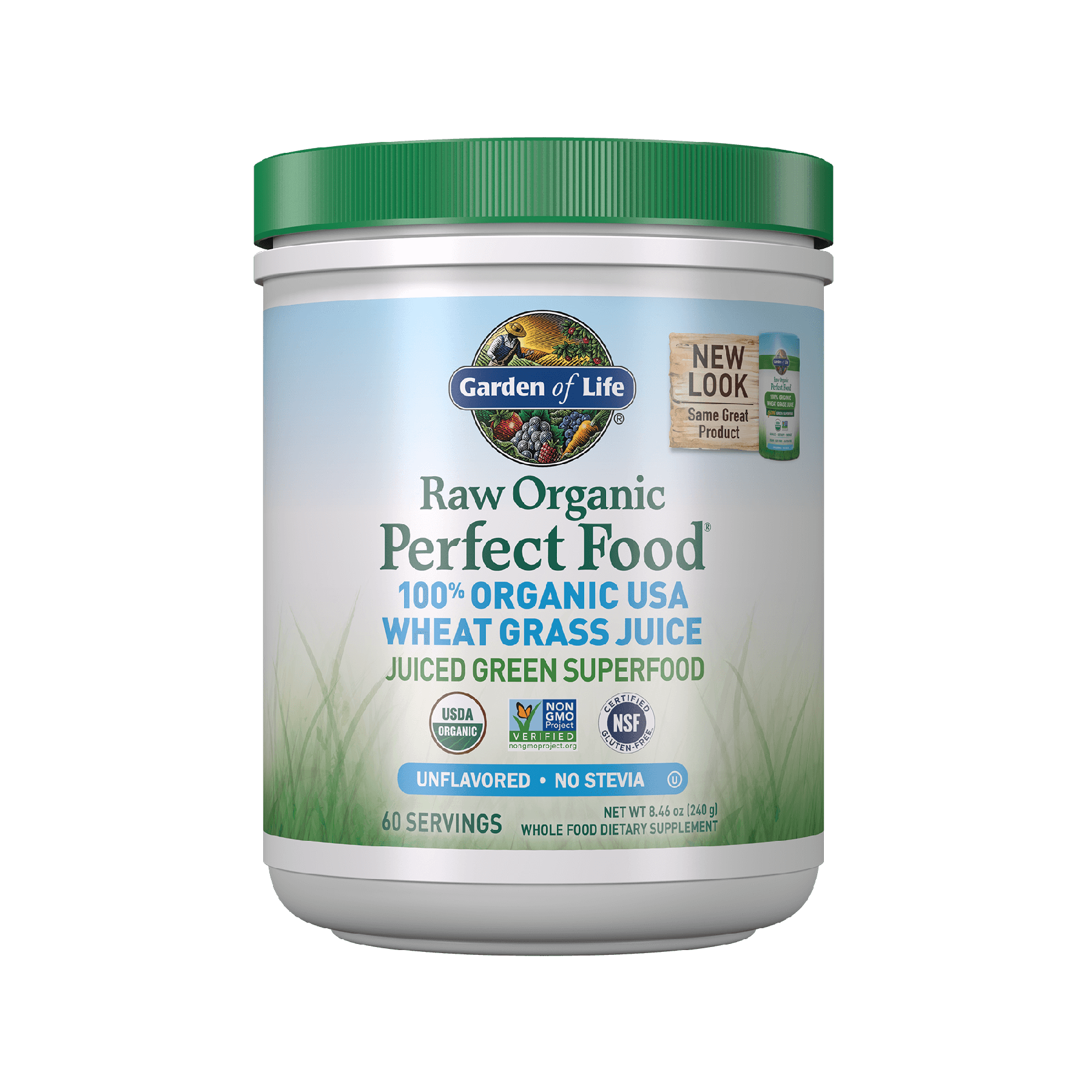 RAW Organic Perfect Food 100% Organic Wheat Grass Juice Powder - 8.46 oz (240g)