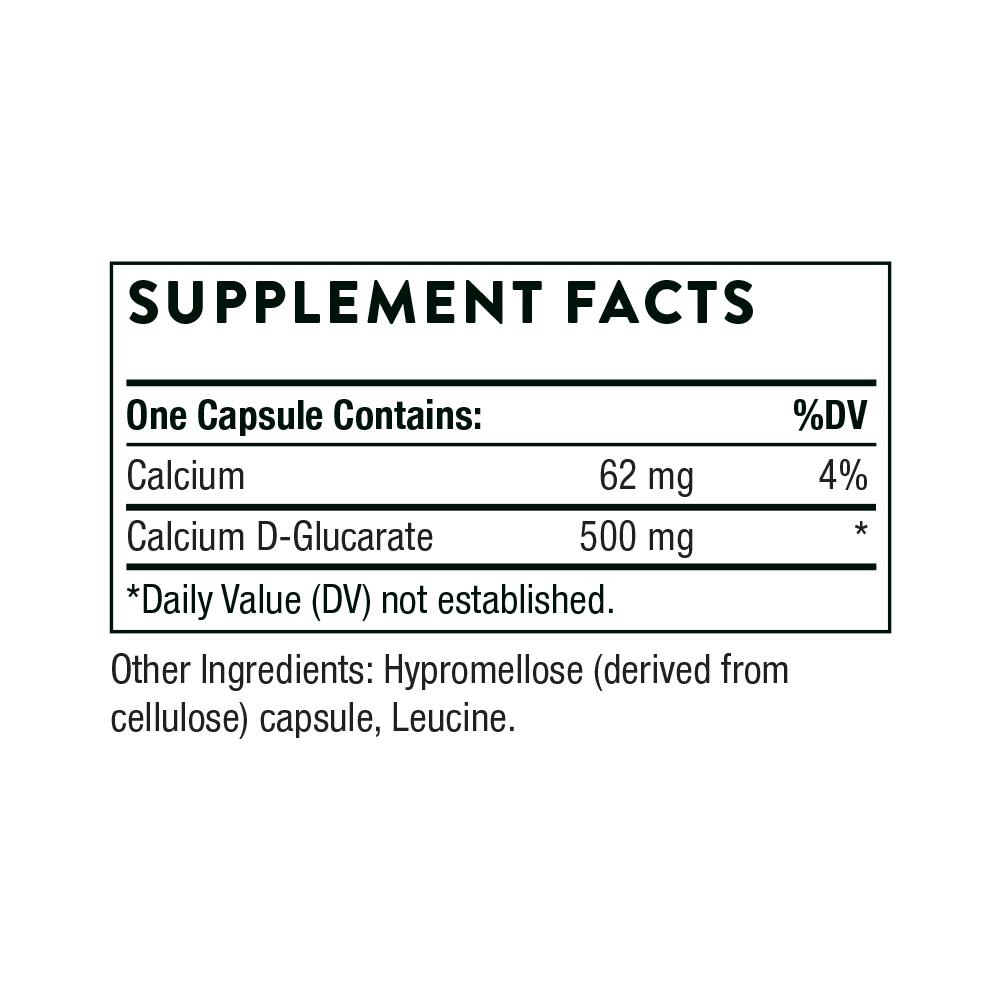 Tabela Nutricional Calcium D-Glucarate