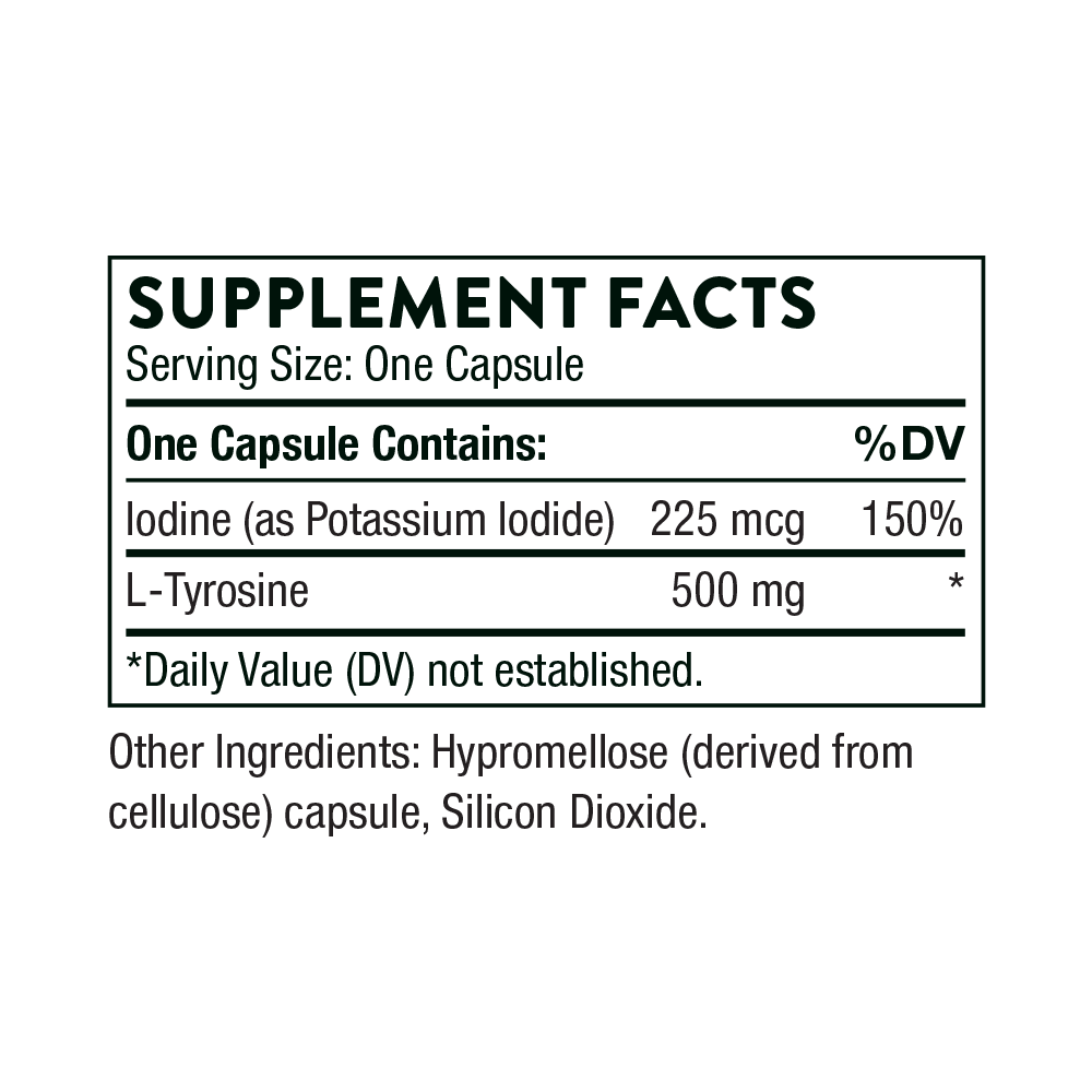 Tabela Nutricional Iodine & Tyrosine