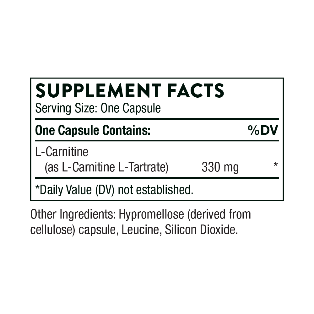 Tabela Nutricional L-Carnitine