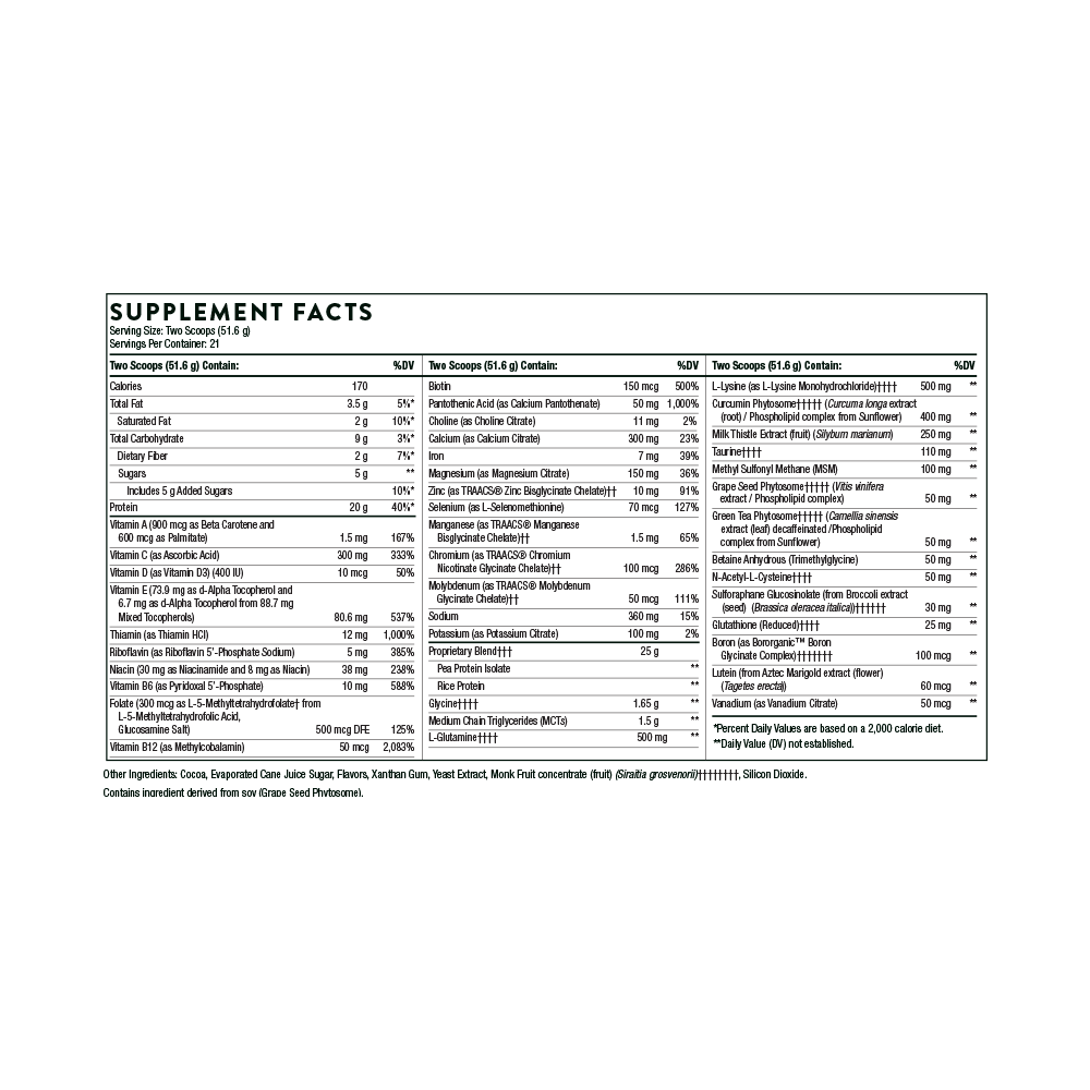 Tabela Nutricional MediClear-SGS - Chocolate™