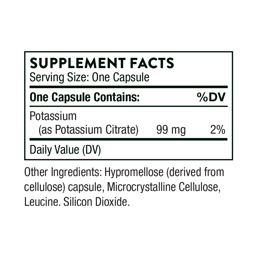 Tabela Nutricional Potassium Citrate