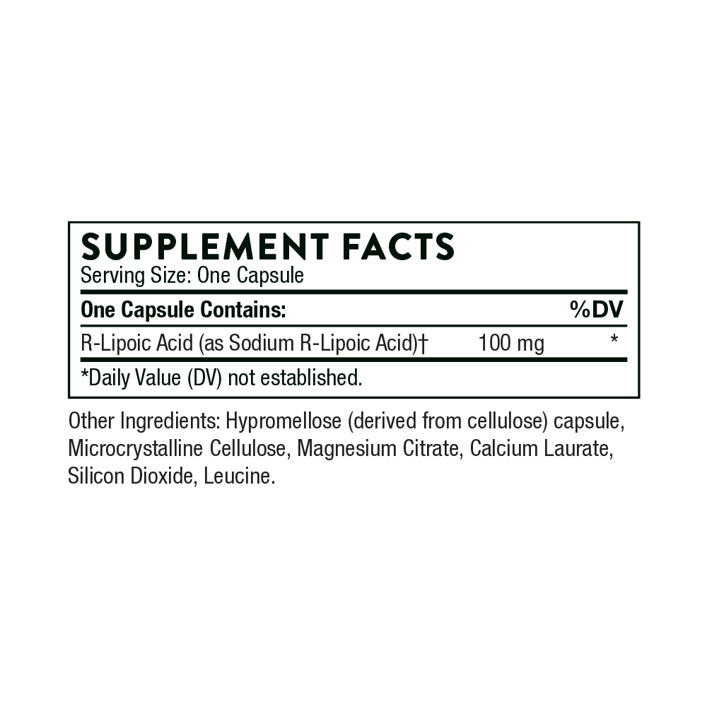 Tabela Nutricional R-Lipoic Acid