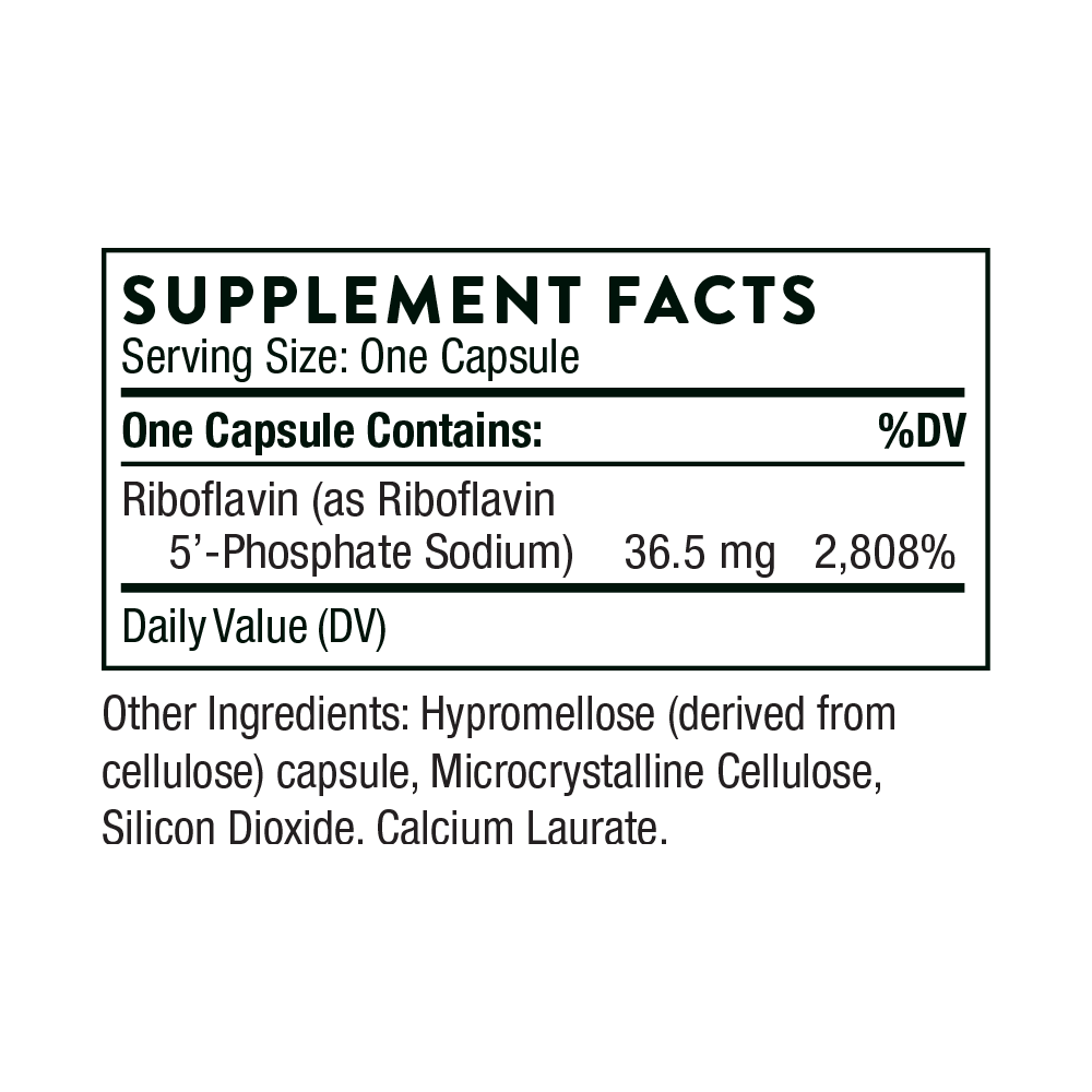 Tabela Nutricional Riboflavin 5'-Phosphate