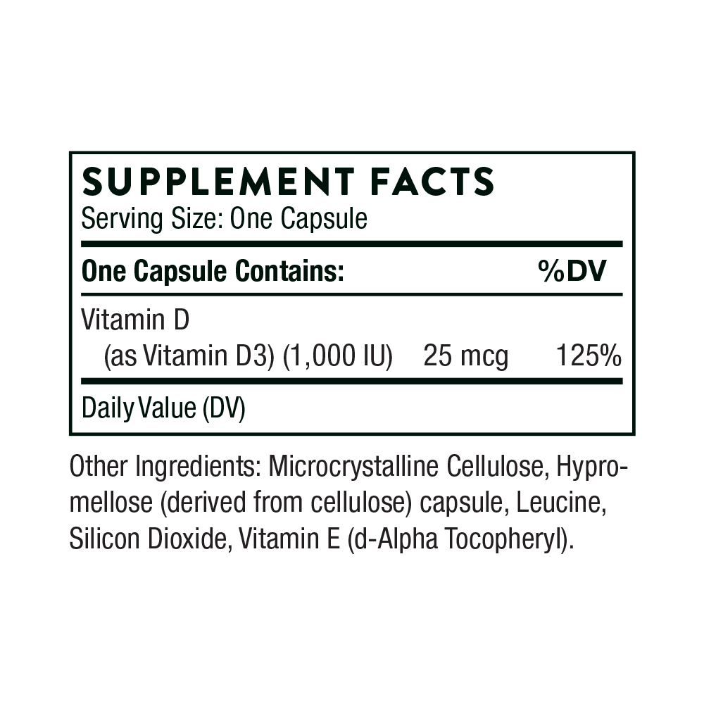 Tabela Nutricional Vitamin D-1,000