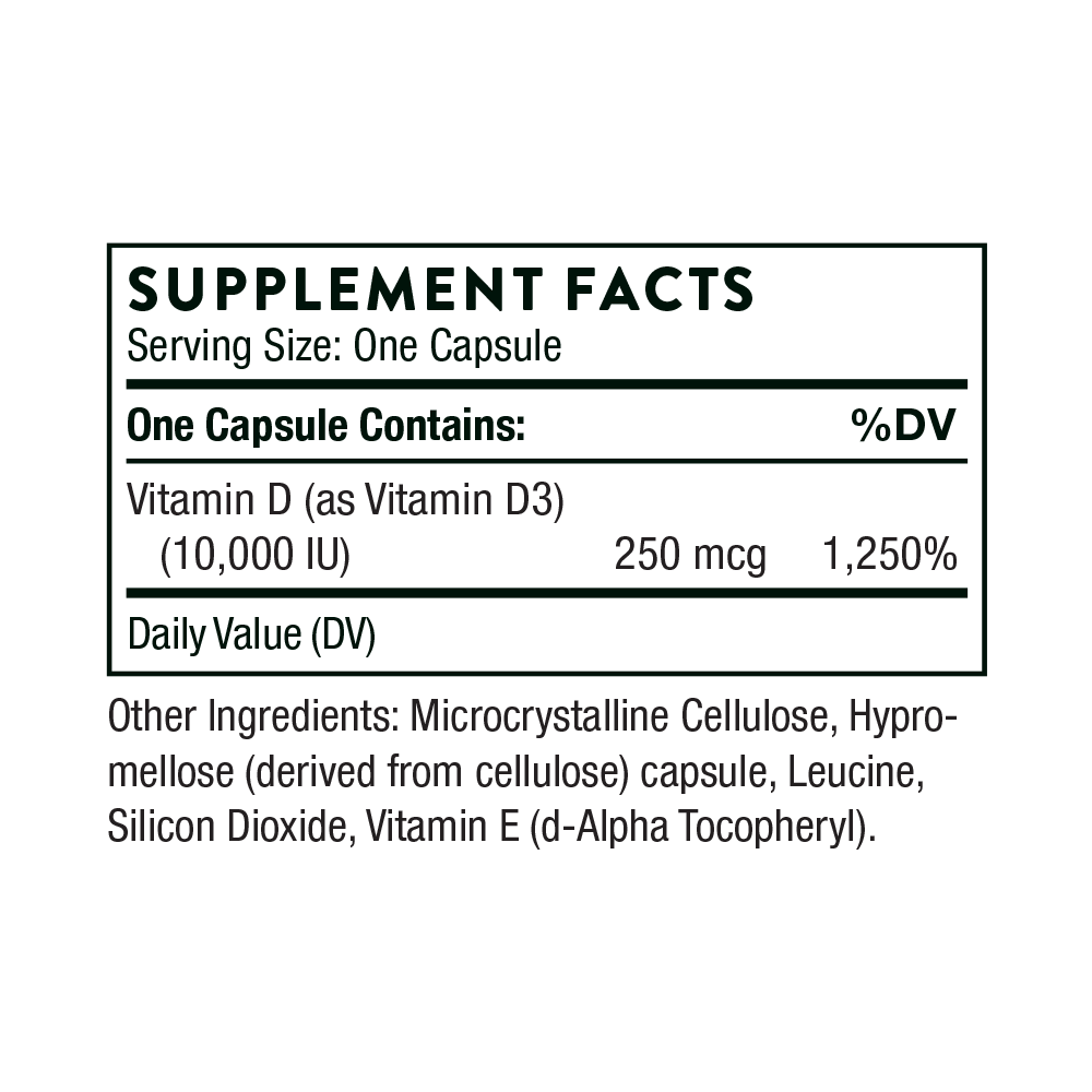 Tabela Nutricional Vitamin D-10,000
