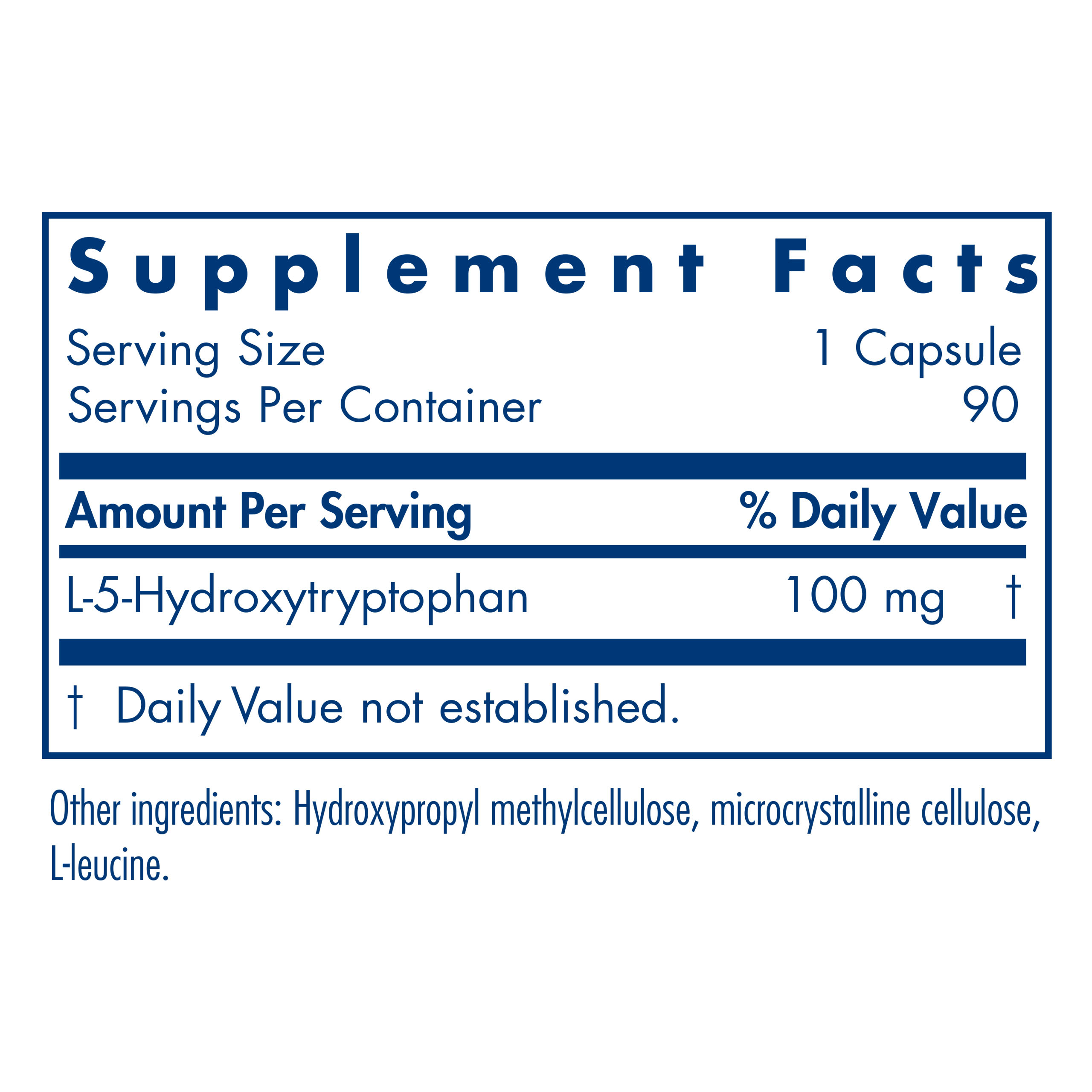 Tabela Nutricional 5-HTP 100 mg