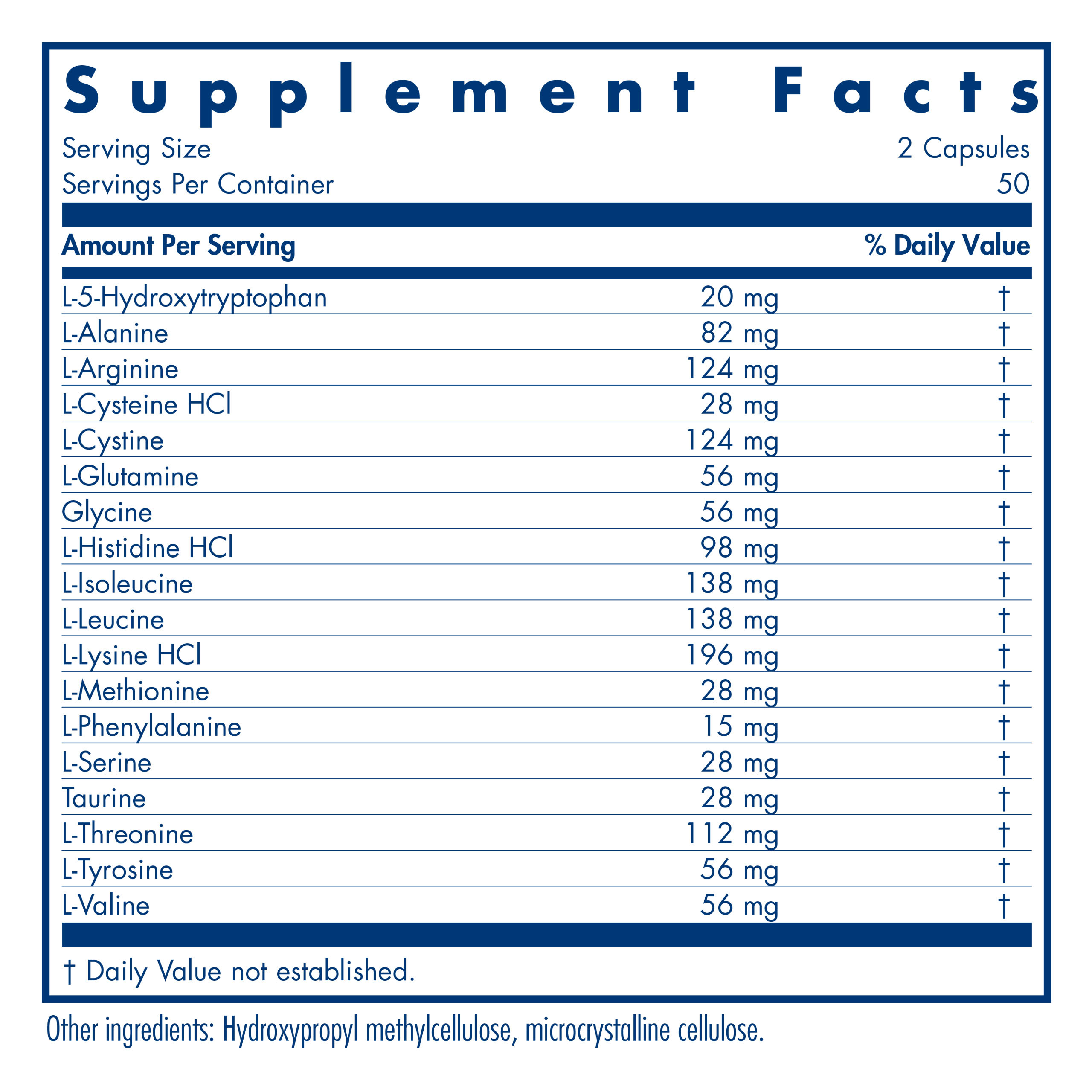 Tabela Nutricional Free Aminos 100 Vegetarian Caps