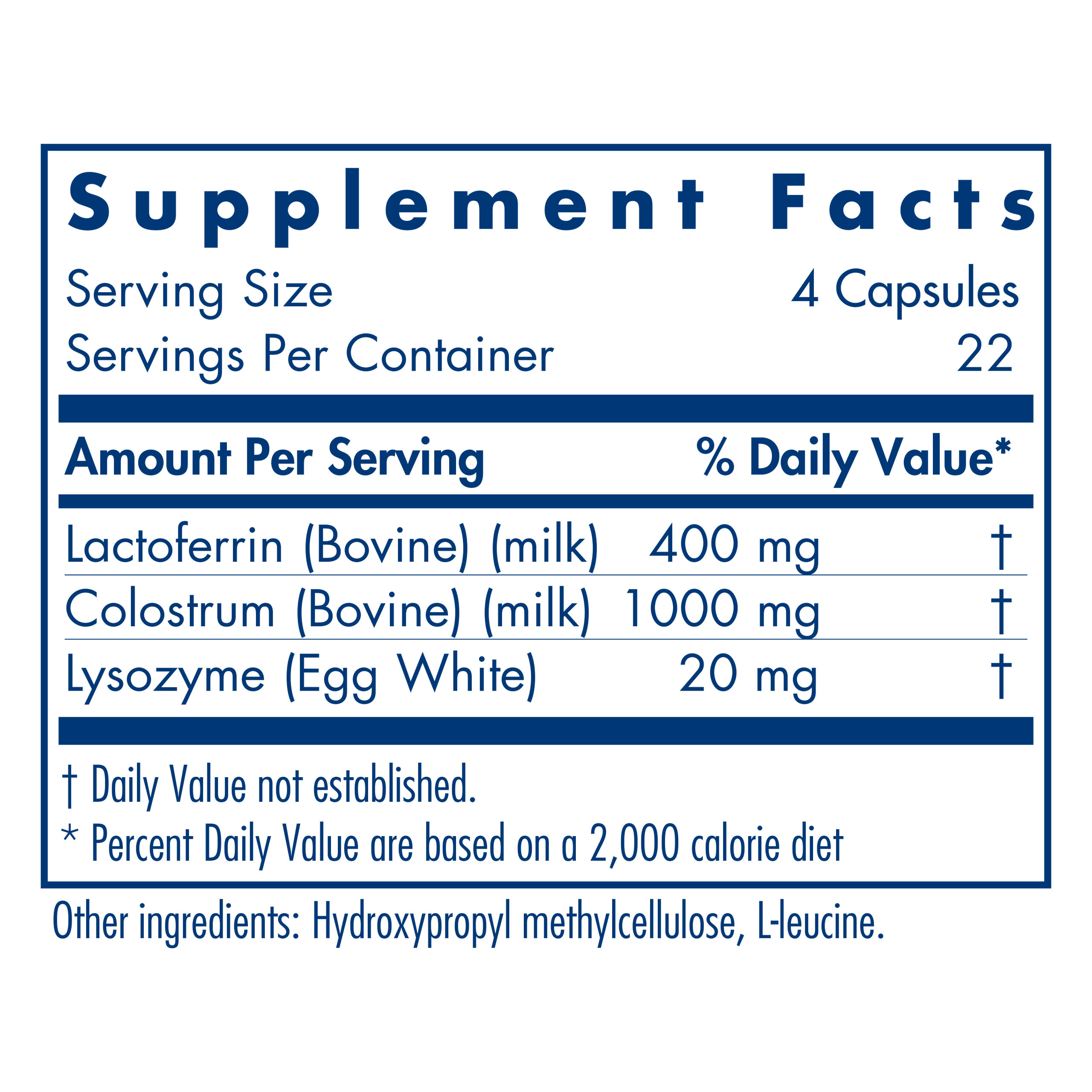 Tabela Nutricional Laktoferrin with Colostrum