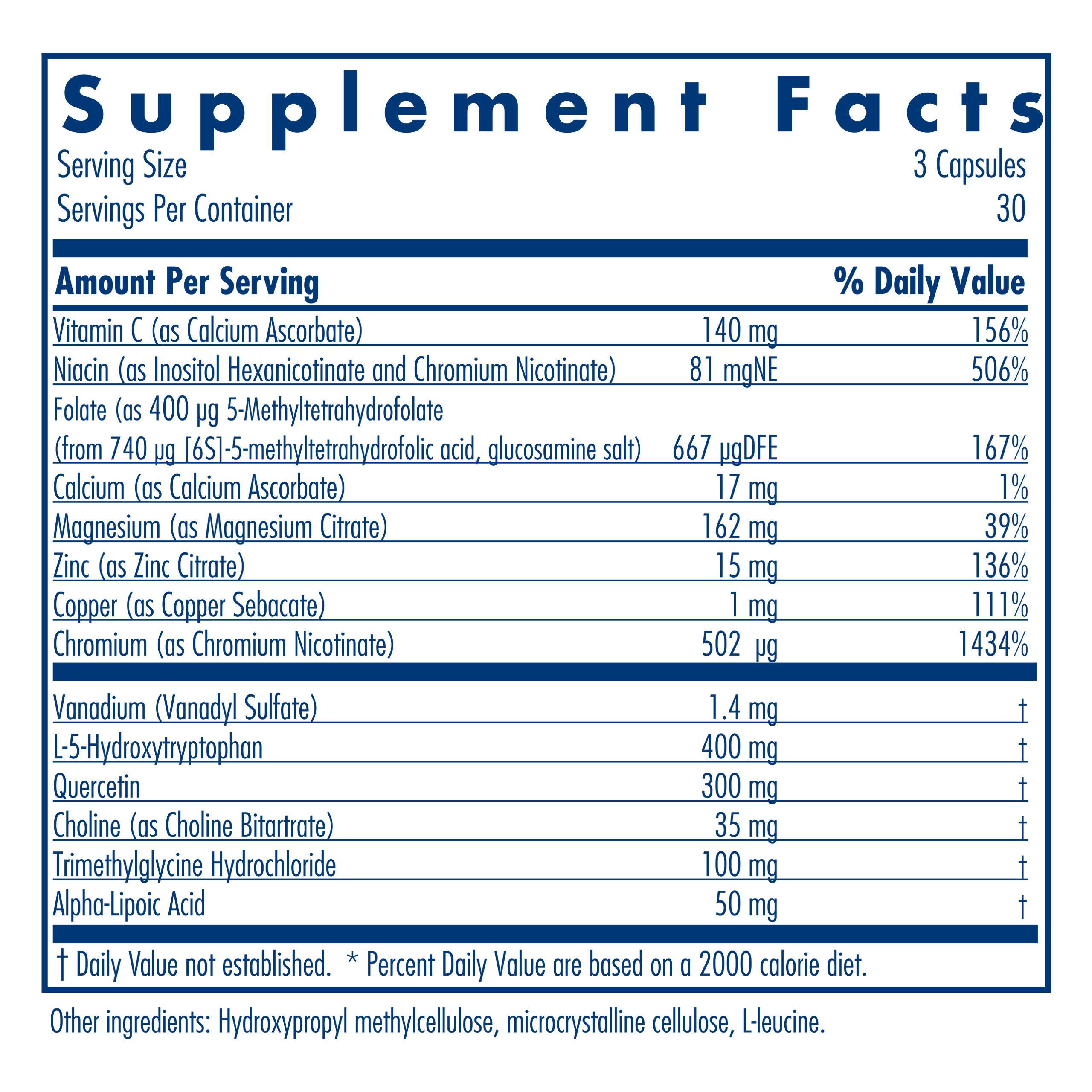 Tabela Nutricional Seratonin 90 Vegetarian Capsules