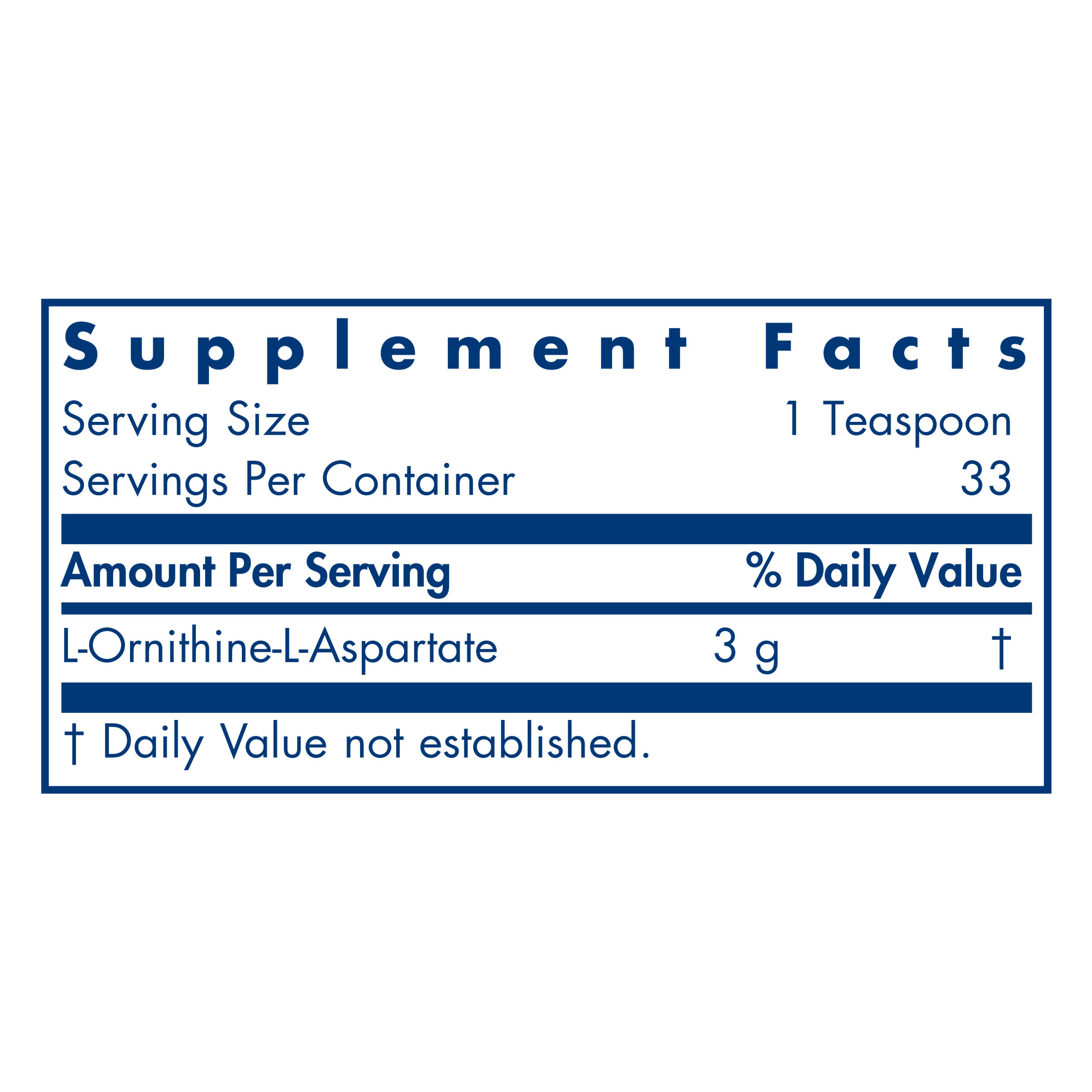 Tabela Nutricional L-Ornithine-L-Aspartate 100 grams