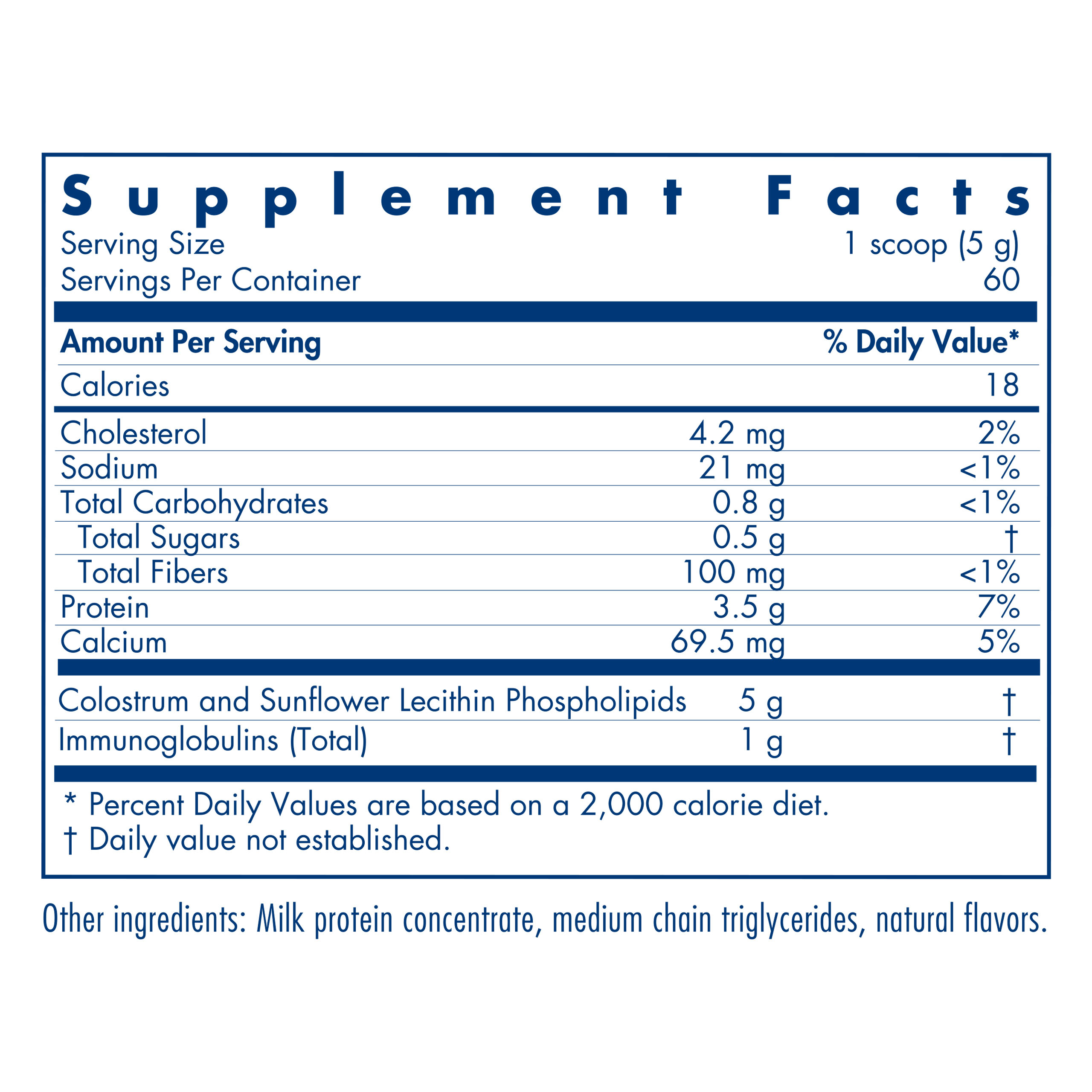 Tabela Nutricional Phospholipid Colostrum with Su