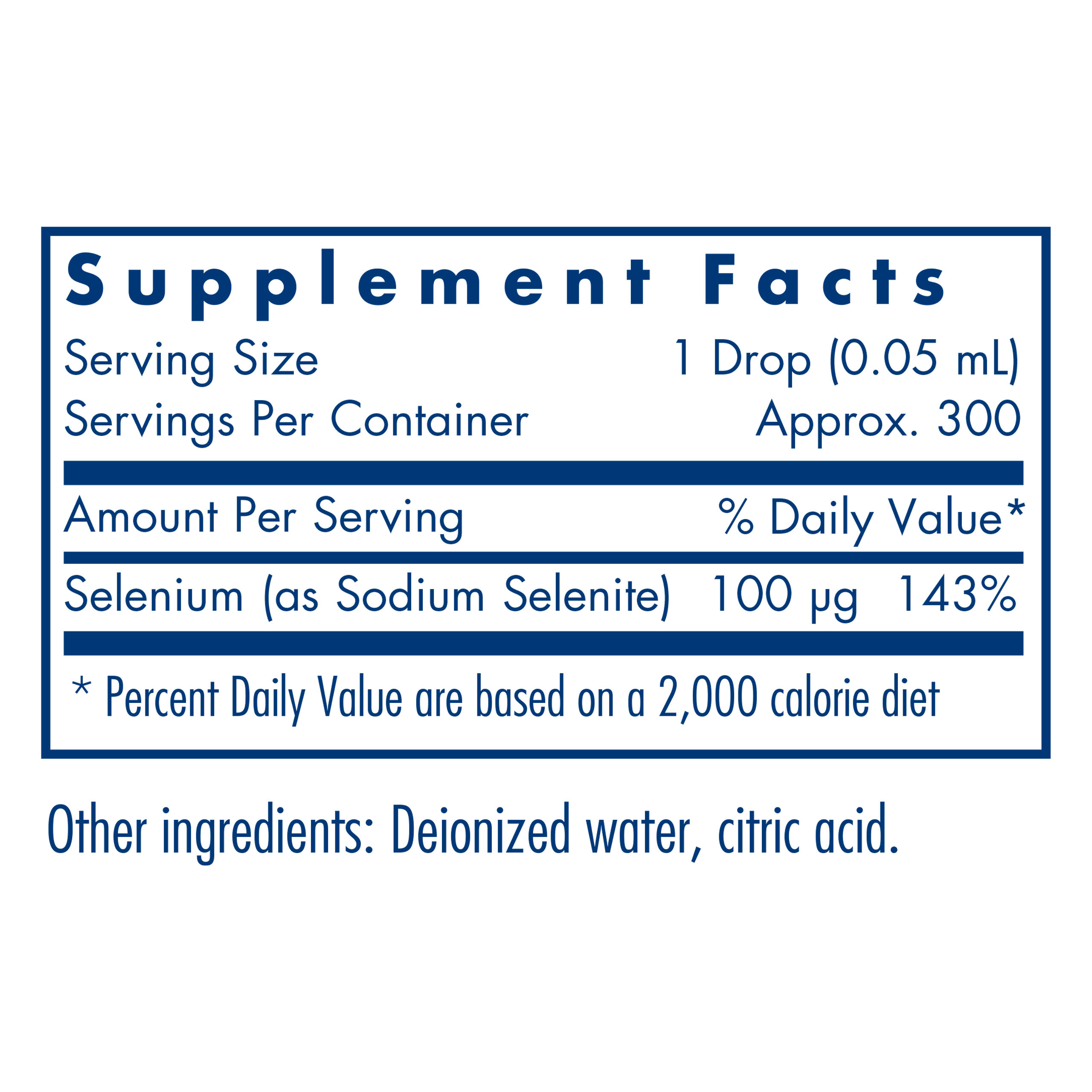 Tabela Nutricional Selenium High Dose Drops 15 mL